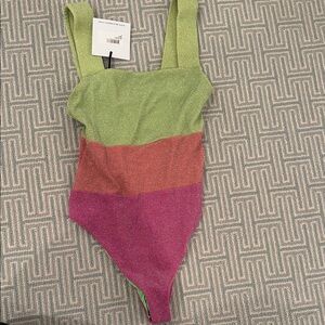 Beach Riot Green and Pink One Piece Swimsuit